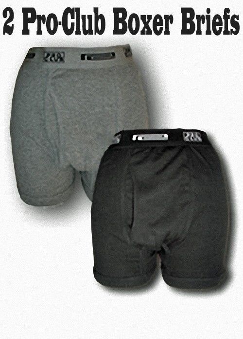 2 Pack PRO CLUB Boxer Briefs Cotton Proclub Men's Underwear Big and Tall Medium