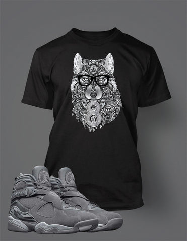 Graphic Wolf Sneaker Sport Tee Shirt To Match J8 Cool Gray Men's Big Tall Sm T