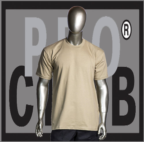 1 New Mens Pro Club Heavyweight Khaki Blank T Shirt M to 3XL PROCLUB