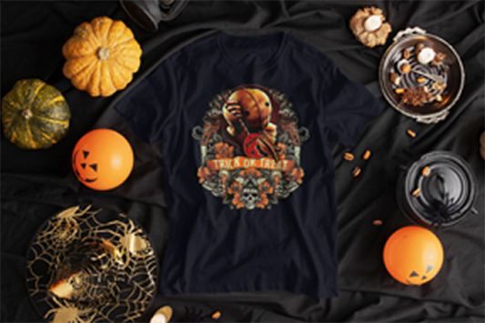 Scarecrow Pumpkin Graphic Sneaker Tee Halloween T-Shirt Big & Tall Street Wear