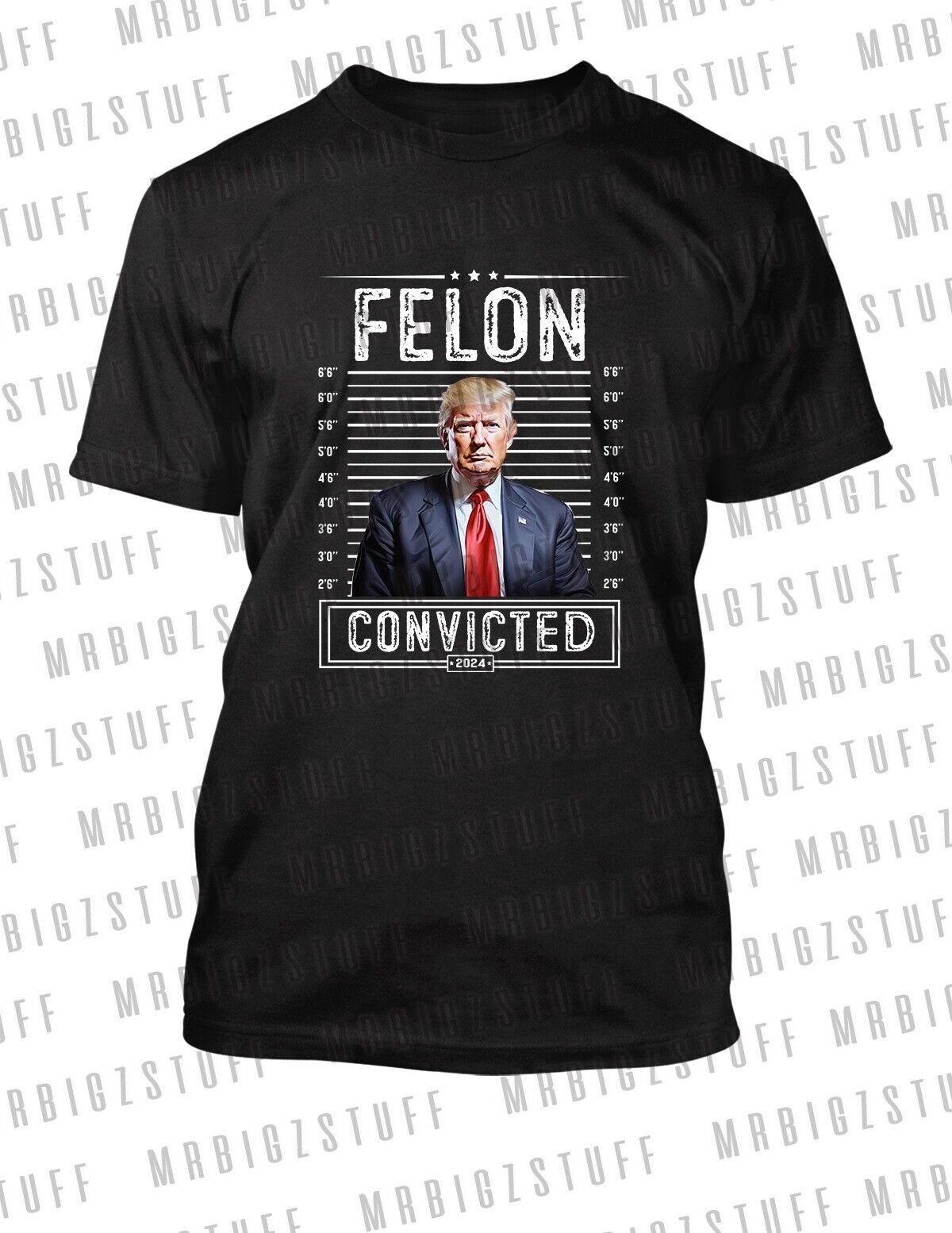 Trump Convicted Felon Political Funny Tee Shirt Greystone 8XL  Big & Tall NWT
