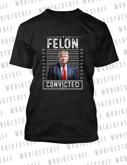 Trump Convicted Felon Political Funny Tee Shirt Greystone 8XL  Big & Tall NWT