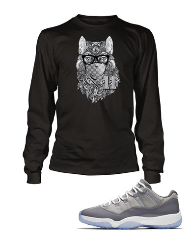 Wolf Tee Shirt to Match Air J11 Low Cool Grey Shoe Mens Graphic Pro Club Shaka