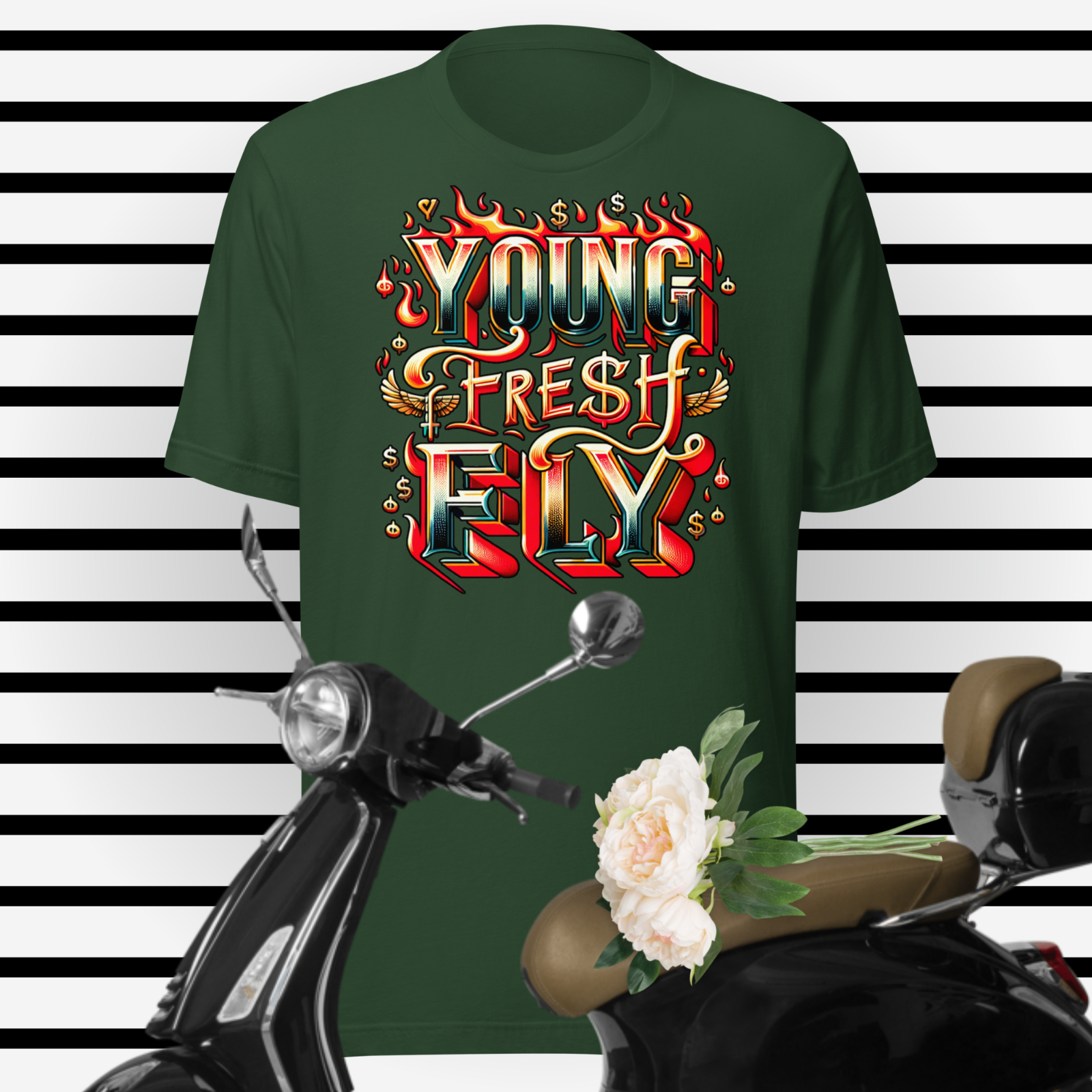 Big Tall Small Young Fresh & Fly Graphic Tee Shirt Hip Pro Club Shaka Sneaker T