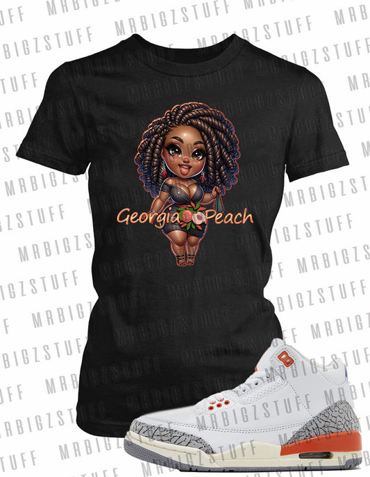 Bella + Canvas Ladies Graphic Sneaker Tee Shirt Match J3 Georgia Peach Big Girls
