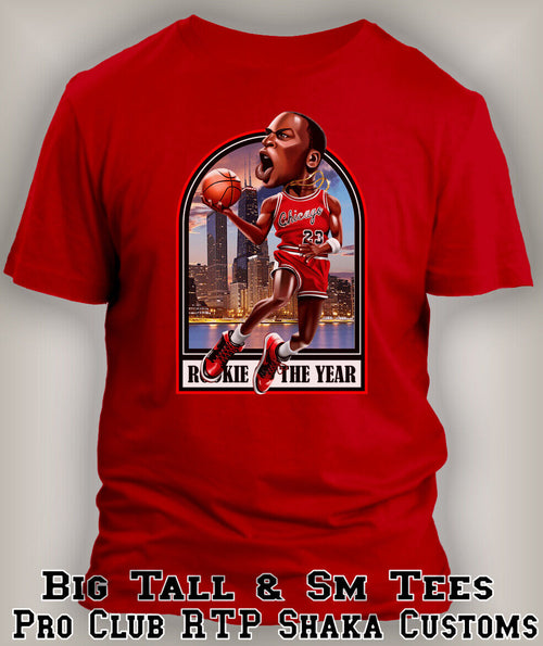 Big & Tall Toon "J" Rookie of the Year Sport Graphic Tee Shirt Pro Club Shaka