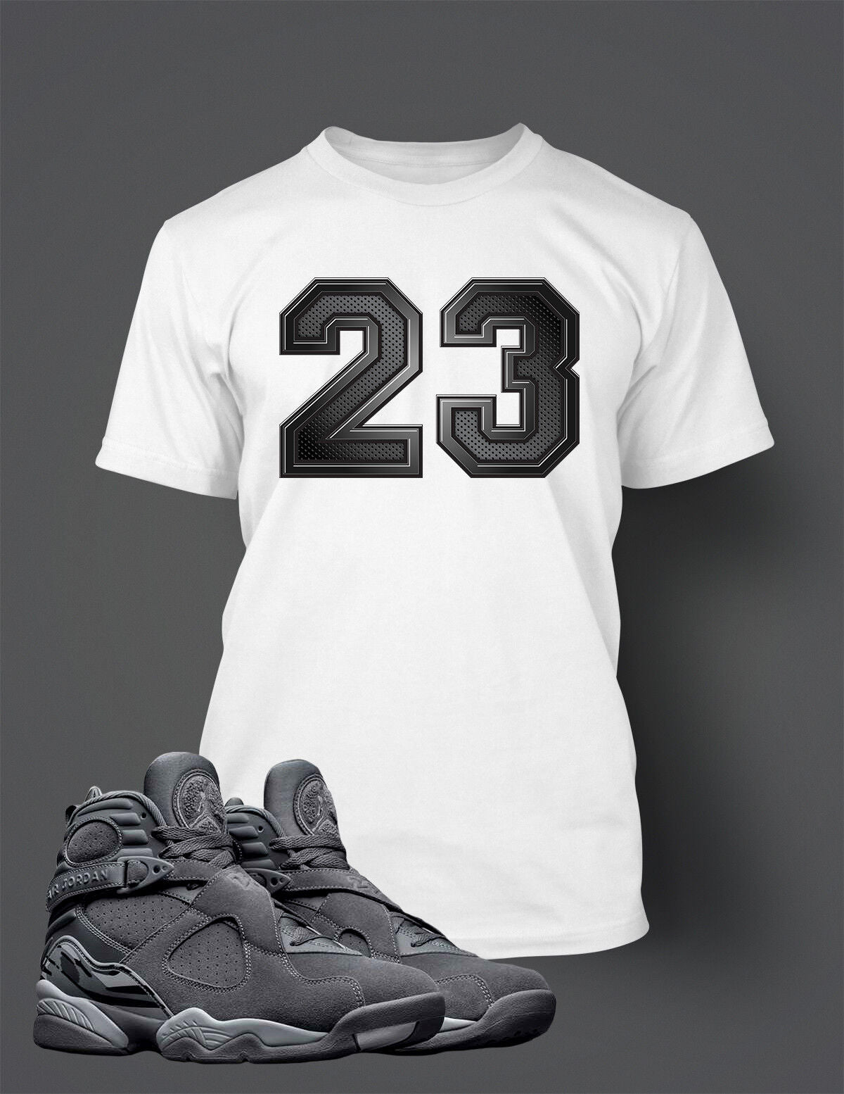 23 Graphic Sneaker Tee Shirt To Match Retro J8 Cool Gray Mens Big Tall Sm T