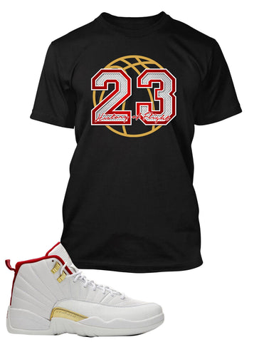 23 Sport Graphic Tee Shirt To Match Air J12 FIBA Mens Sneaker Tee Shirt Big Tall