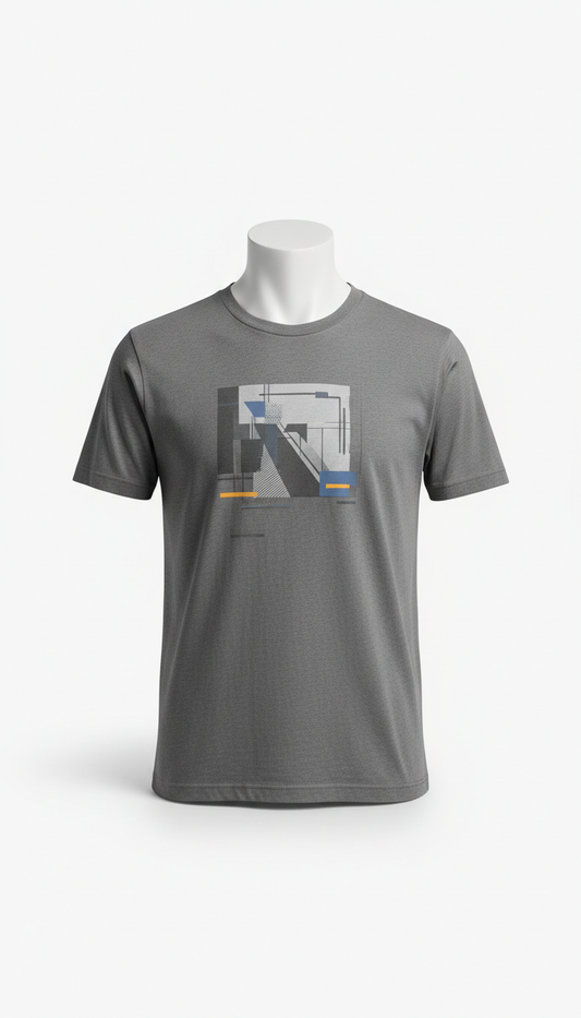 Steel Grey Graphic Tee Monochrome Accent
