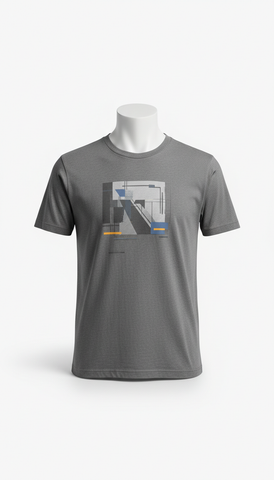 Steel Grey Graphic Tee Monochrome Accent