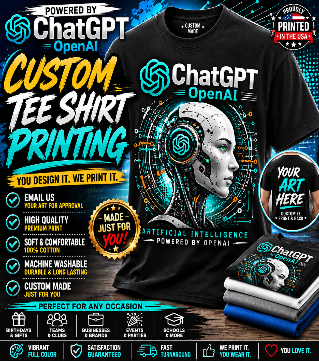 Men’s Big & Tall Custom Printed Tee Shirt – Upload or Email Your Artwork