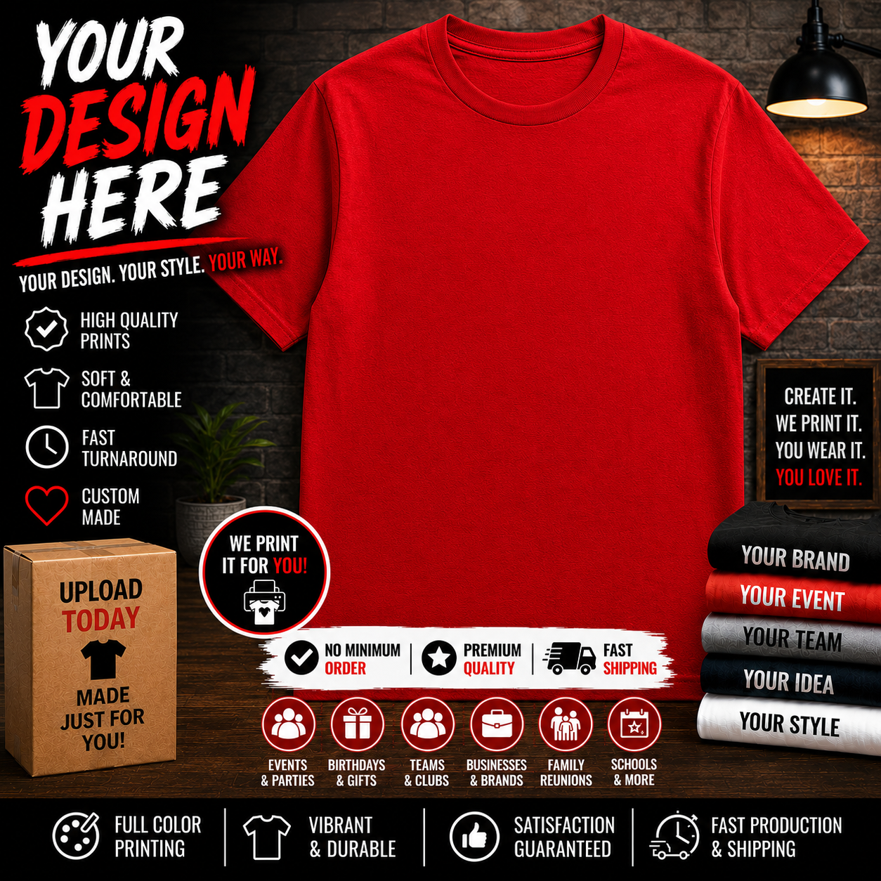 Your Custom Men's Heavyweight Short Sleeve Tee