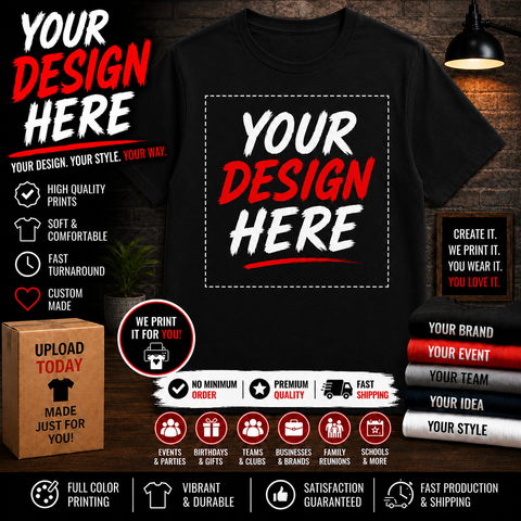 Your Custom Men's Black Heavyweight Short Sleeve Tee (Copy)