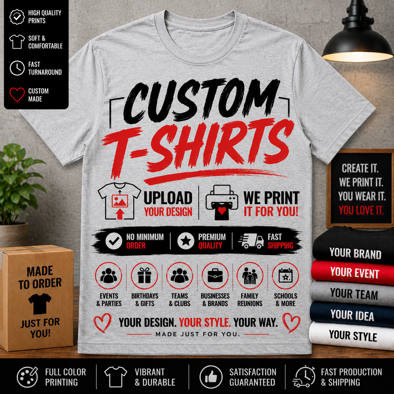 Your Custom Men's Heavyweight Short Sleeve Tee