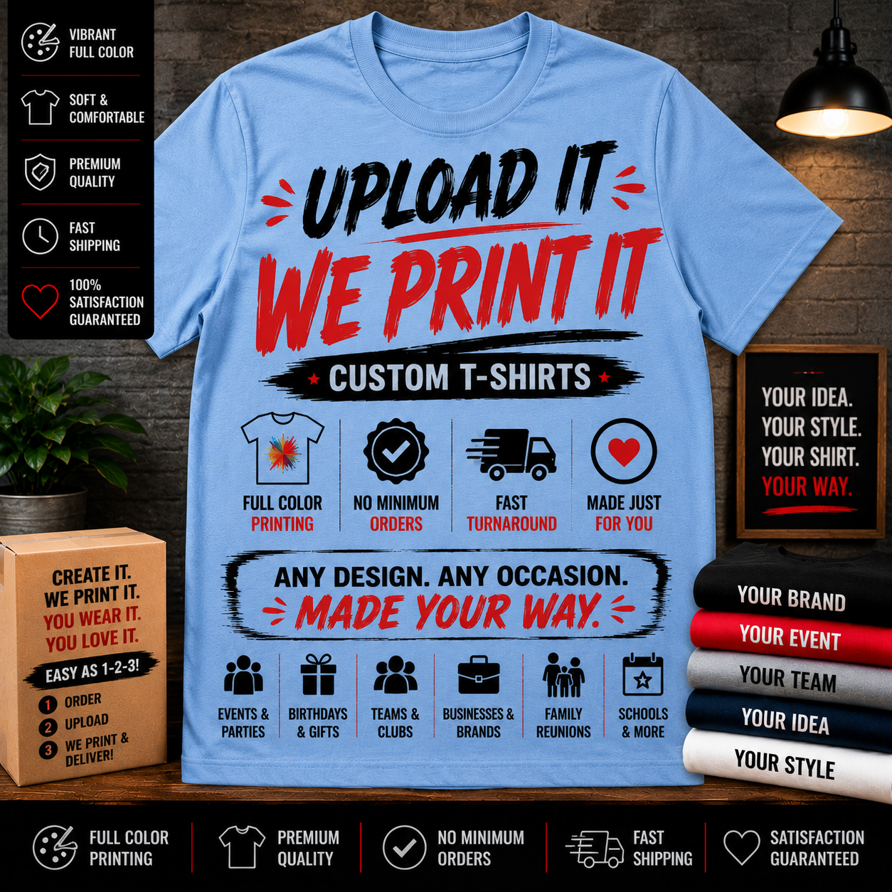 Your Custom Men's Heavyweight Short Sleeve Tee