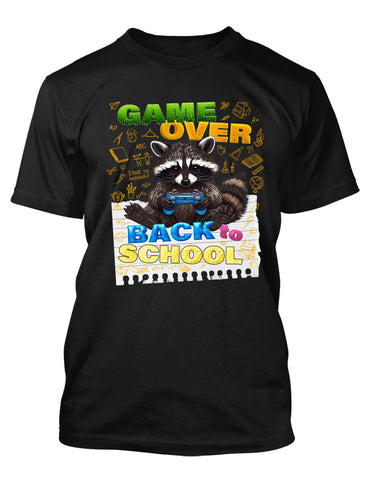 Teachers Back to School Gamers Graphic Tee Shirt Funny Playful Raccoon Meme