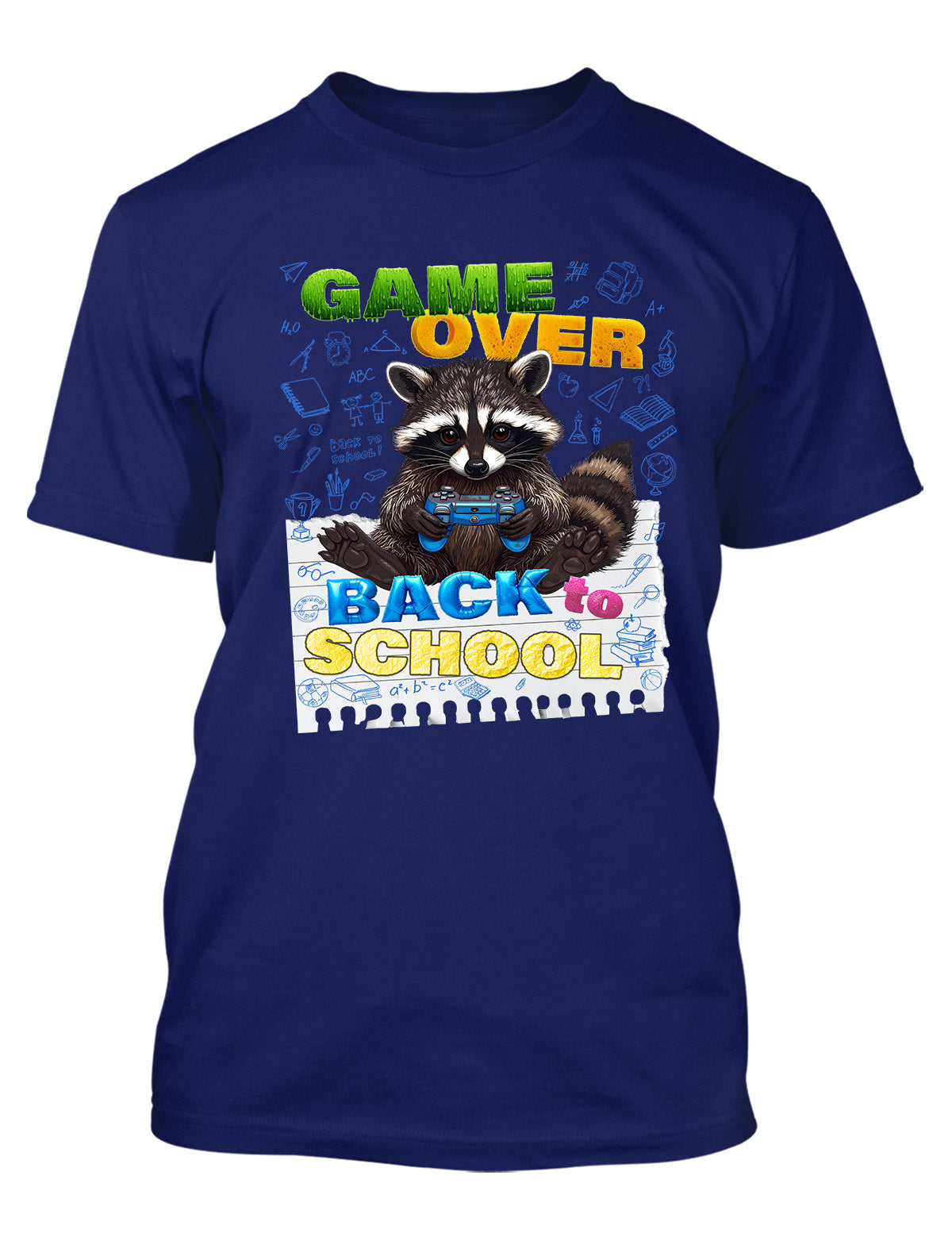 Teachers Back to School Gamers Graphic Tee Shirt Funny Playful Raccoon Meme
