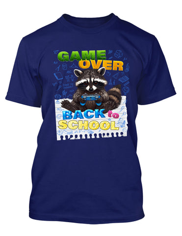 Teachers Back to School Gamers Graphic Tee Shirt Funny Playful Raccoon Meme