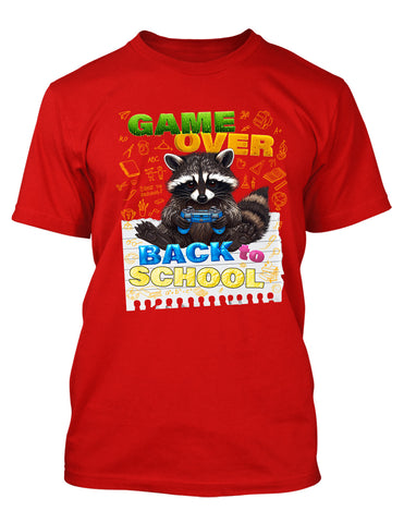 Teachers Back to School Gamers Graphic Tee Shirt Funny Playful Raccoon Meme