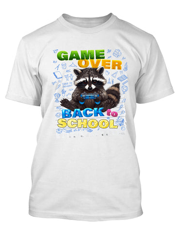 Teachers Back to School Gamers Graphic Tee Shirt Funny Playful Raccoon Meme