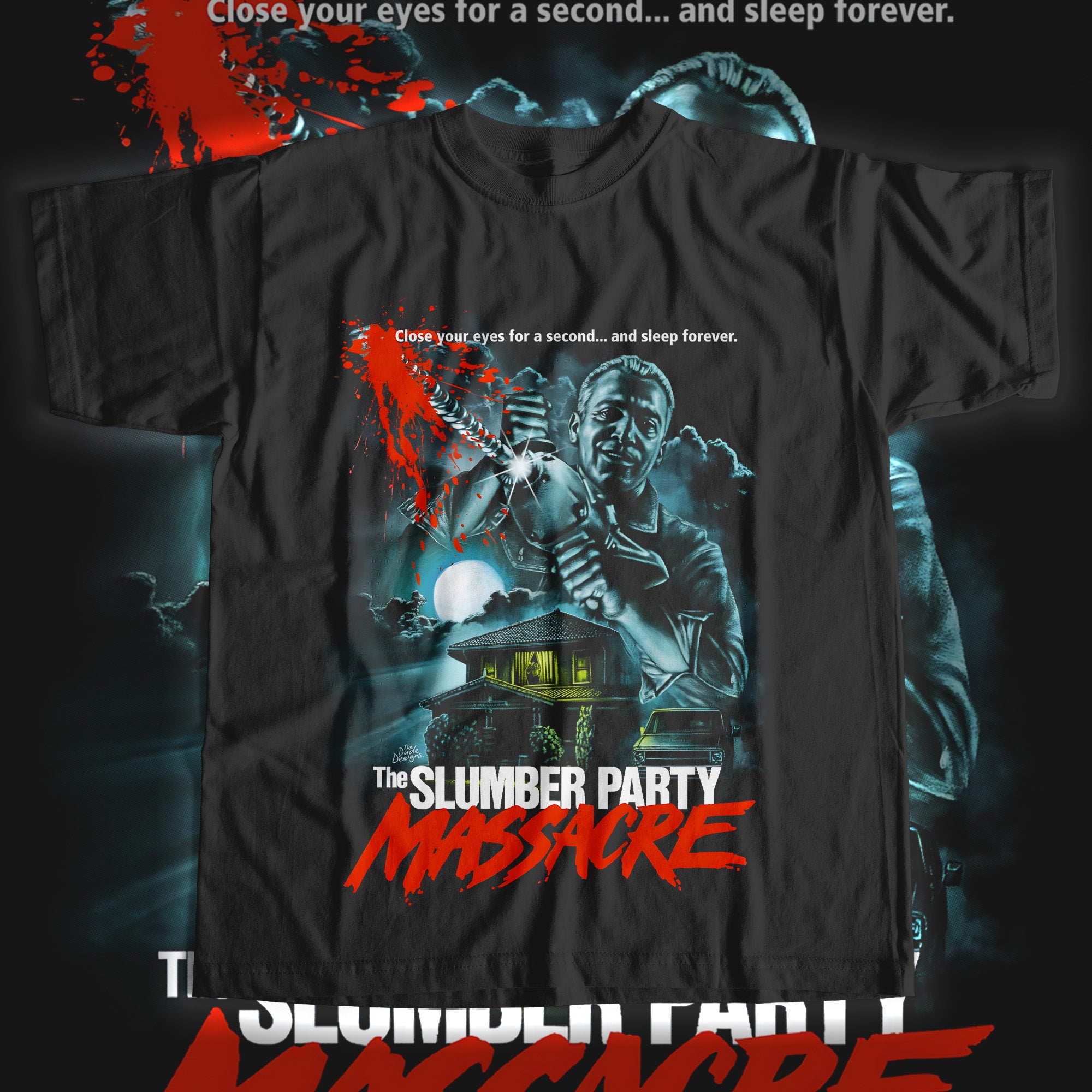 Big and Tall Halloween Horror Slumber Party Masscre Classic Tee Shirt