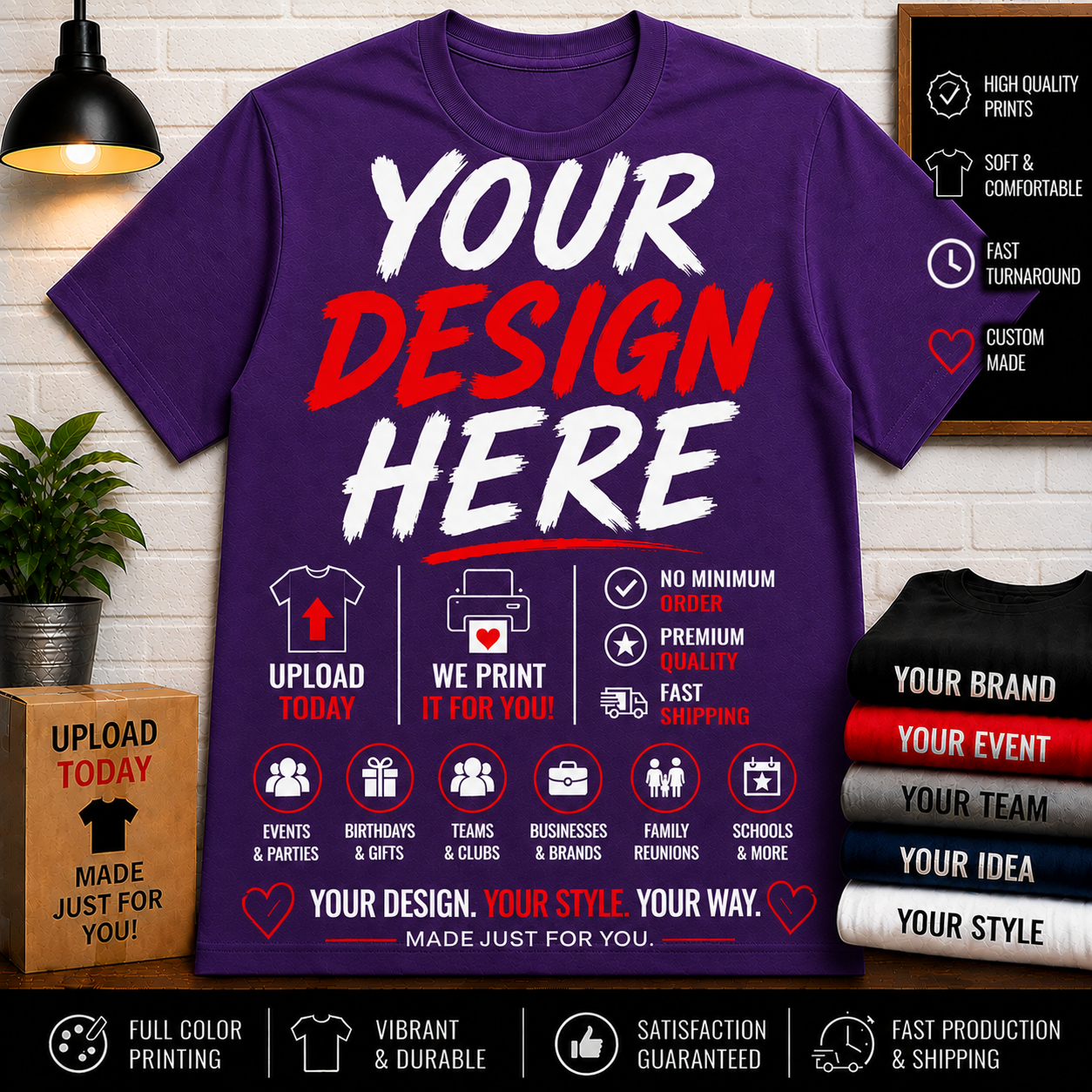 Your Custom Men's Heavyweight Short Sleeve Tee