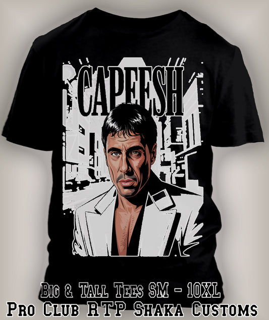 Scareface Capeesh Graphic Streetwear Tee Shirt Pro Club Shaka Classic Big Tall T