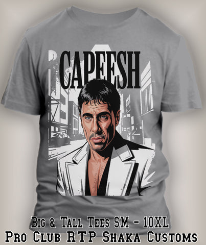 Scareface Capeesh Graphic Streetwear Tee Shirt Pro Club Shaka Classic Big Tall T