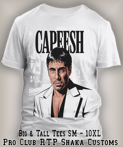 Scareface Capeesh Graphic Streetwear Tee Shirt Pro Club Shaka Classic Big Tall T