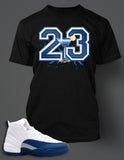 T Shirt To Match Retro Air Jordan 12 French Blue Shoe