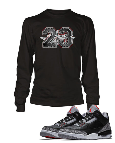 23 Tee Shirt to Match Retro Air Jordan 3 Cardinal Shoe Big and Tall Small