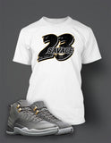 Graphic 23 Savage T Shirt to Match Retro Air Jordan 12 Cool Grey Shoe