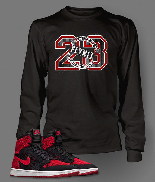 Long Sleeve Graphic 23 T-Shirt To Match Retro Air Jordan 1 Flynit Shoe