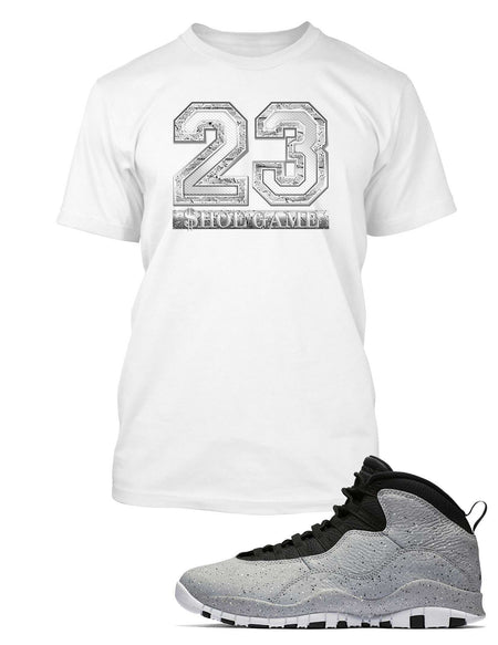 Black and White Drippin GG Graphic T Shirt to Match Retro Air Jordan 10 Shoe