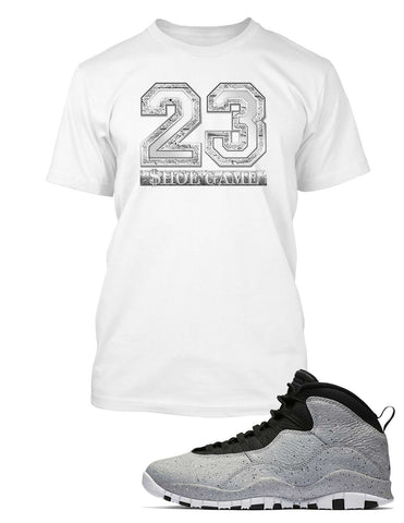 New Graphic T Shirt to Match Air Jordan 10 Retro Light Smoke Shoe