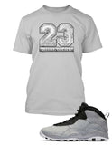 New Graphic T Shirt to Match Air Jordan 10 Retro Light Smoke Shoe