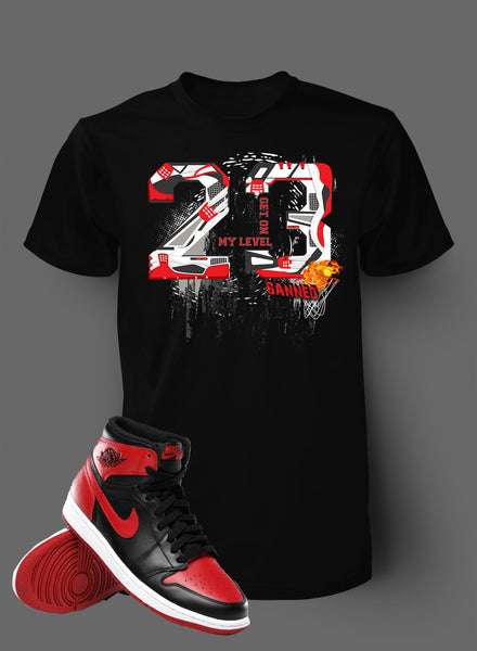 T Shirt To Match Retro Air Jordan 1 Shoe Banned Tee Shattered - Just Sneaker Tees - 1