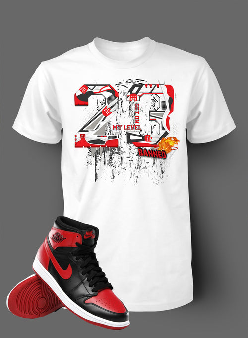 T Shirt To Match Retro Air Jordan 1 Shoe Banned Tee Shattered - Just Sneaker Tees - 2