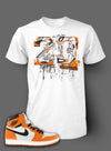 T Shirt To Match Retro Air Jordan 1 Shoe Bred Orange - Just Sneaker Tees - 2
