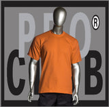 SHORT SLEEVE TEE CREW NECK Pro Club Heavyweight T Shirt (Orange) Small to 7XL Tall Sizes Too - Just Sneaker Tees - 1