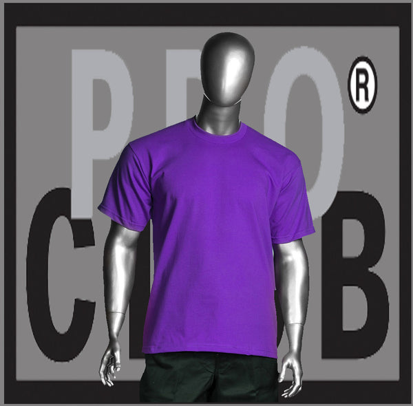 SHORT SLEEVE TEE CREW NECK Pro Club Heavyweight T Shirt (Purple) Small to 7XL Tall Sizes Too - Just Sneaker Tees - 1