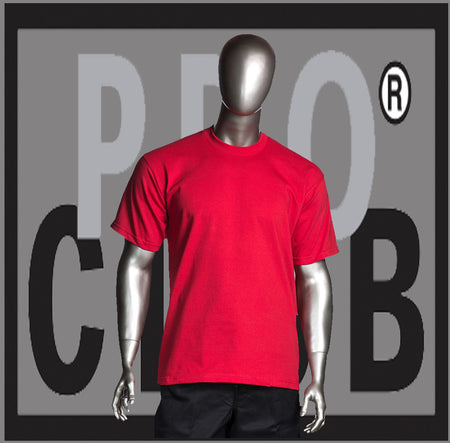 Orange Short Sleeve Crew Neck Pro Club Heavyweight T Shirt