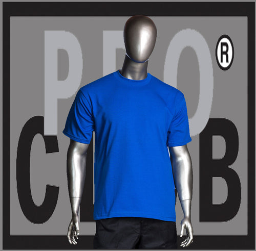 SHORT SLEEVE TEE CREW NECK Pro Club Heavyweight T Shirt (Royal Blue) Small to 7XL Tall Sizes Too - Just Sneaker Tees - 1