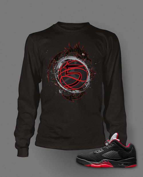 Long Sleeve T Shirt To Match Retro Air Jordan 5 Low Shoe Alternate - Just Sneaker Tees - 1