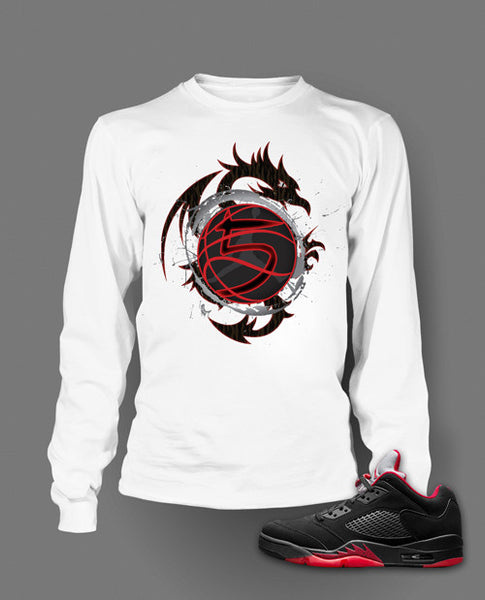 Long Sleeve T Shirt To Match Retro Air Jordan 5 Low Shoe Alternate - Just Sneaker Tees - 2