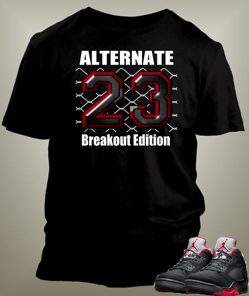 T Shirt To Match Retro Air Jordan 5 Shoe Alternate Breakout Edition - Just Sneaker Tees - 1