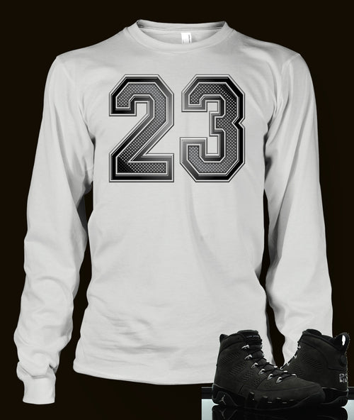 Long Sleeve Custom T-shirt To Match Retro Air Jordan 9 Anthracite - Just Sneaker Tees - 2