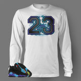 Long Sleeve T Shirt To Match Retro Air Jordan 8 Shoe Aqua - Just Sneaker Tees - 2