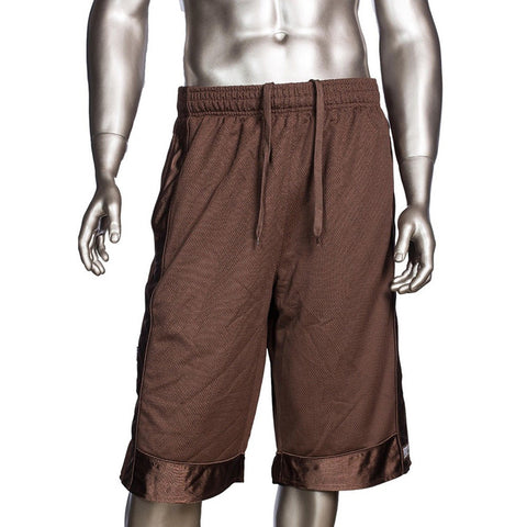 Mens Pro Club Mesh Jersey Basketball Shorts Small to 7XL Brown - Just Sneaker Tees - 1