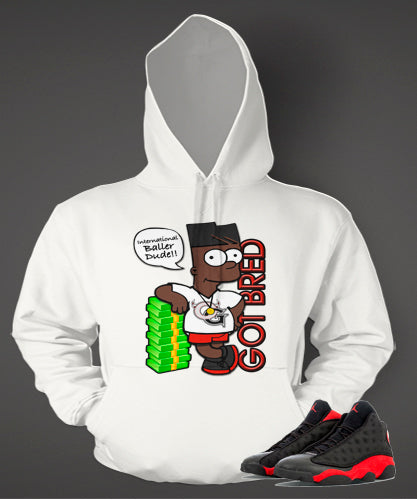 Graphic Bart Got Bred Hoodie to Match Retro Air Jordan 13 Bred